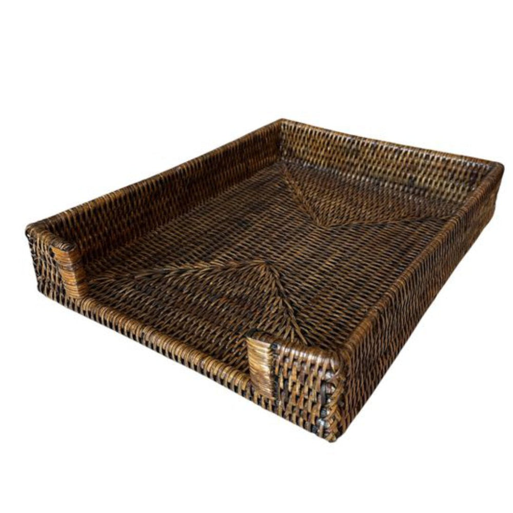 Rattan Document Tray | Antique Brown - Suzie Anderson Home