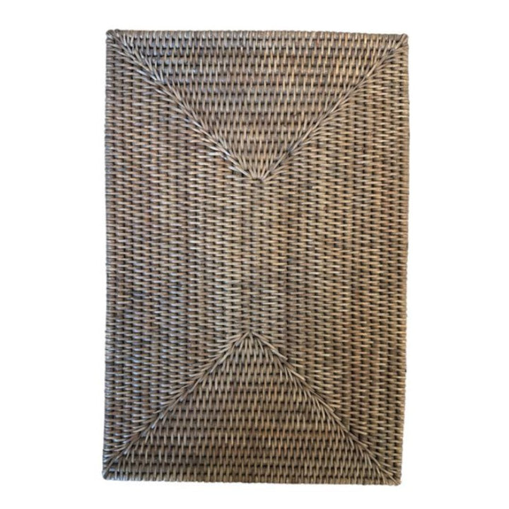 Rattan Document Tray with Lid | Old Grey - Suzie Anderson Home
