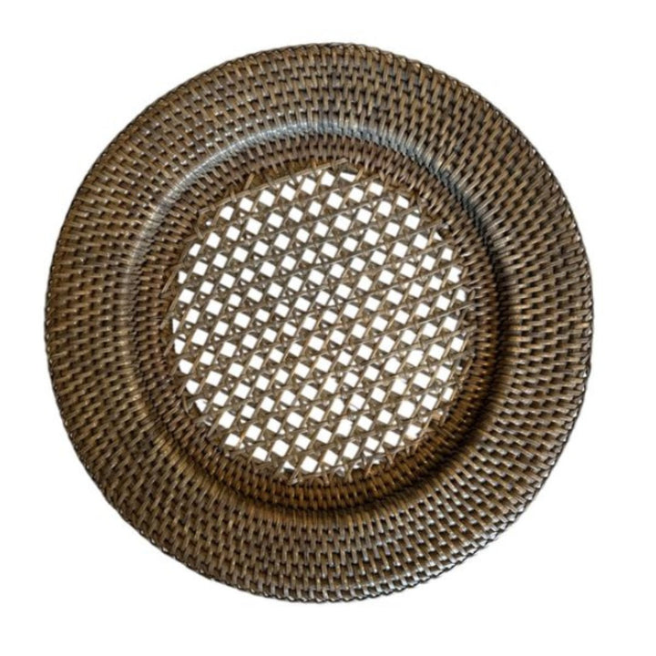 Rattan Underplate | Old Grey