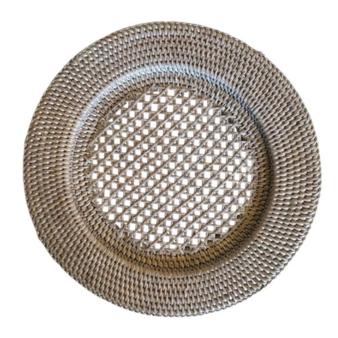 Rattan Underplate | White Wash - Suzie Anderson Home