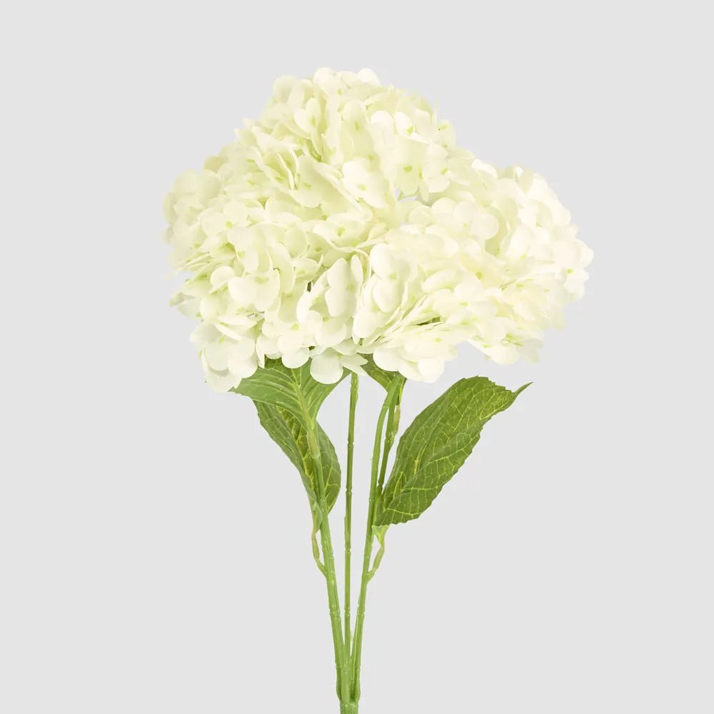 Real Touch Faux White Hydrangea | 5 Head Bunch - Suzie Anderson Home