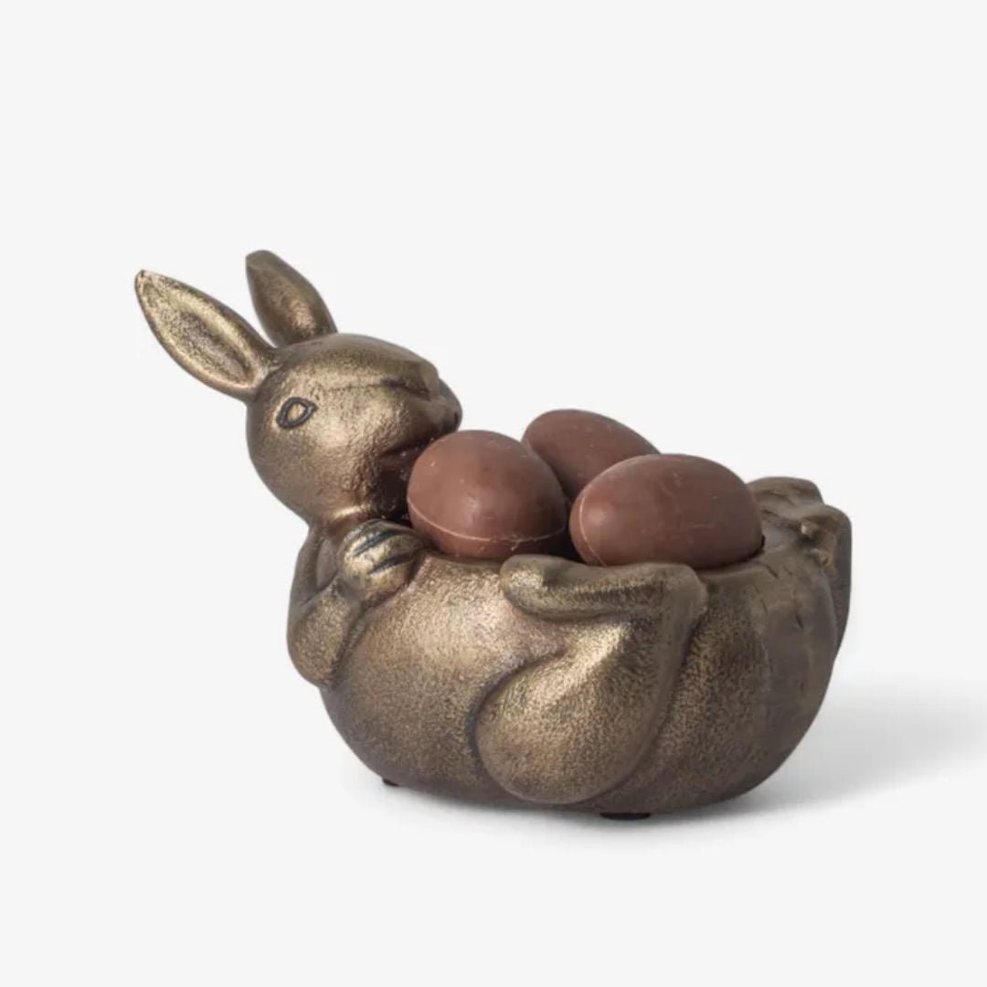 Reclining Bunny Sweets Bowl | Antique Brass Finish | 24cm L x 15cm W x 15cm H - Suzie Anderson Home