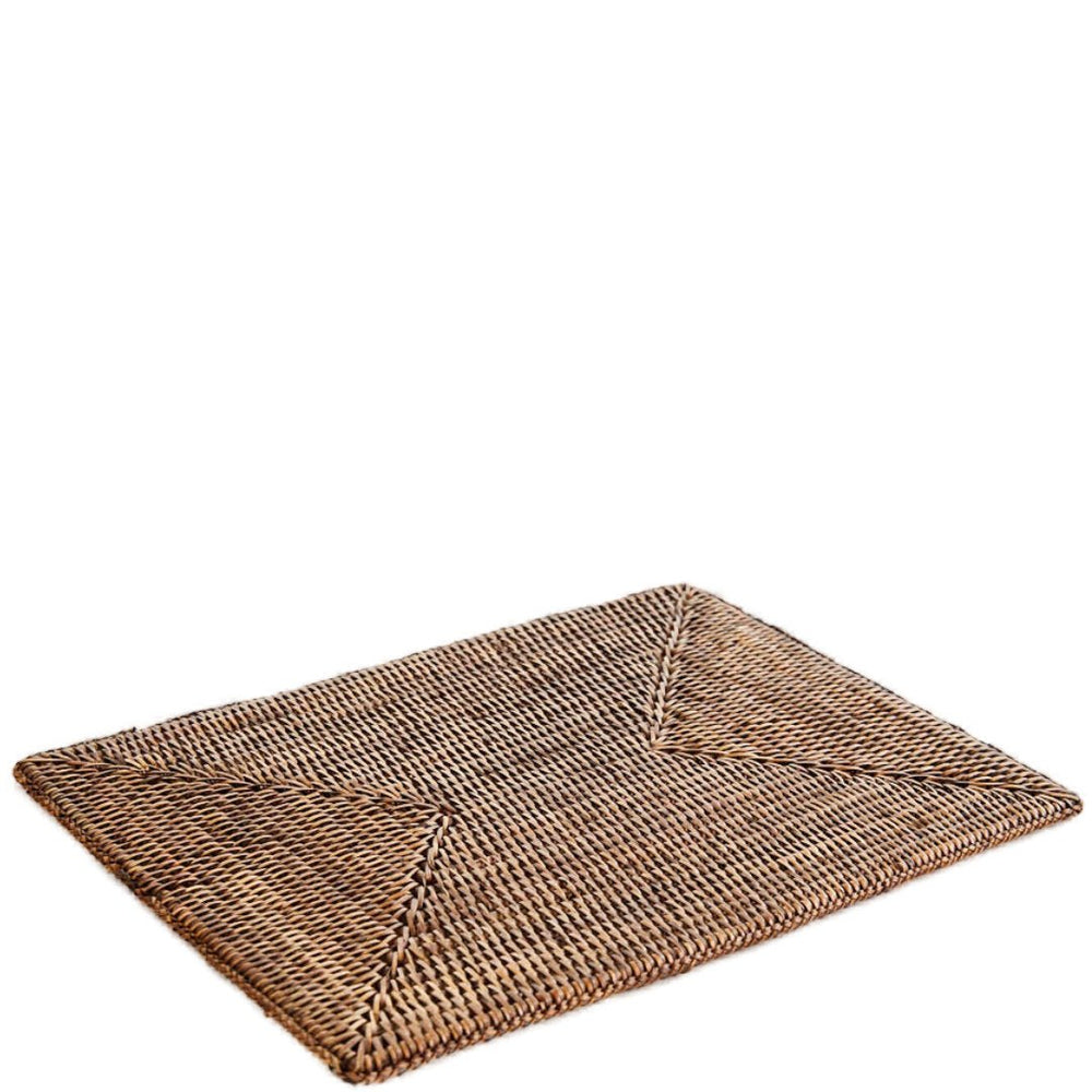 Rectangular Rattan Placemat | Antique Brown - Suzie Anderson Home