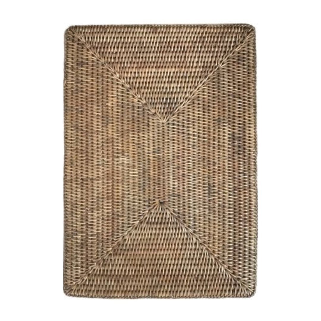 Rectangular Rattan Placemat | Old Grey - Suzie Anderson Home