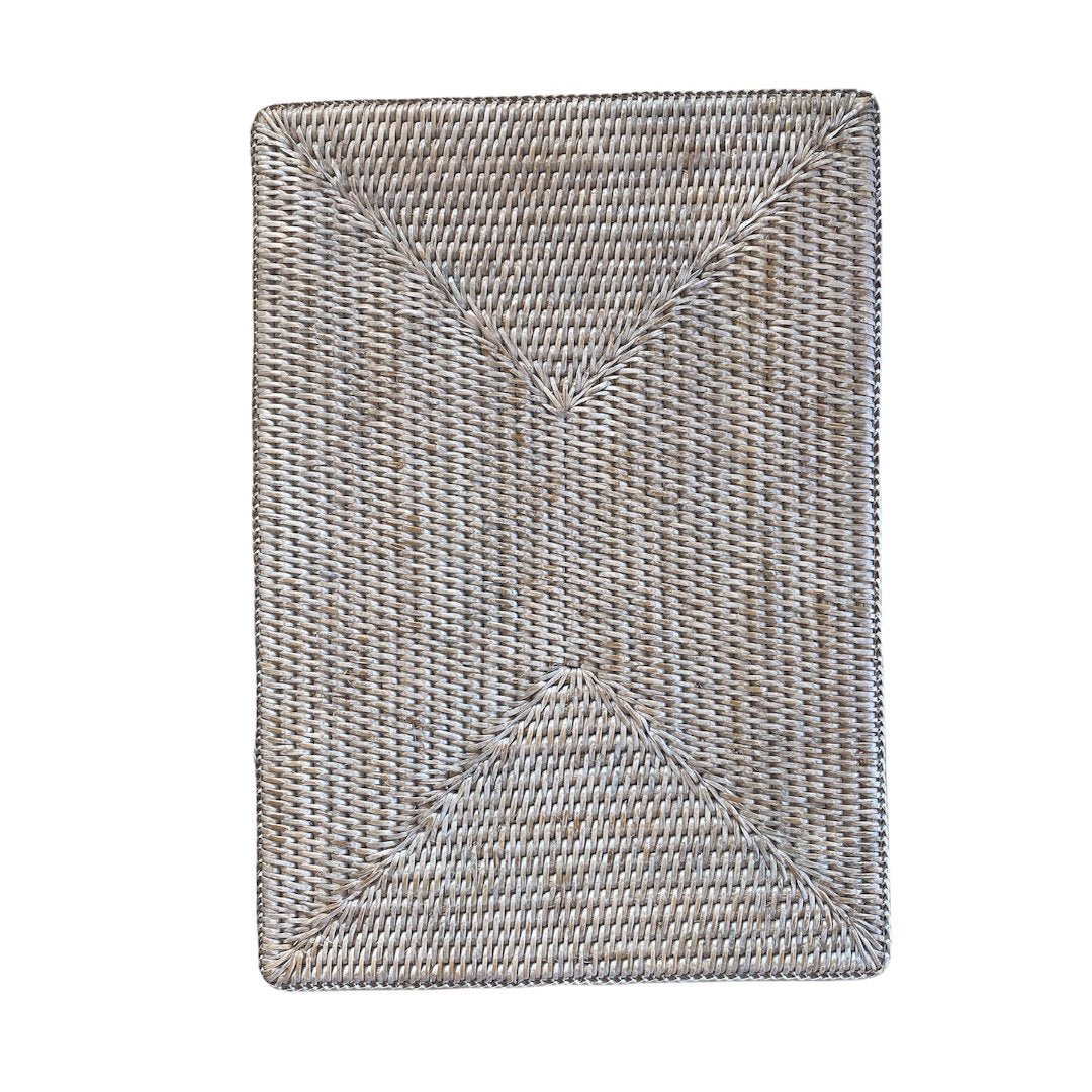Rectangular Rattan Placemat | White Wash - Suzie Anderson Home