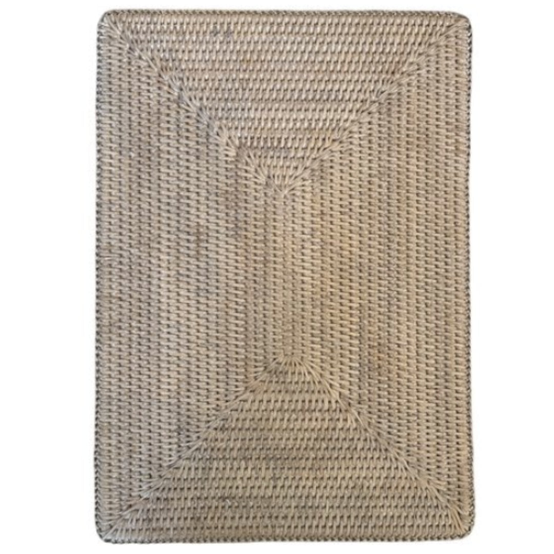 Rectangular Rattan Placemat | White Wash - Suzie Anderson Home