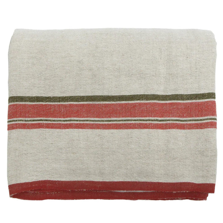 Red Selvedge Stripe Linen Tablecloth | 150x250cm - Suzie Anderson Home