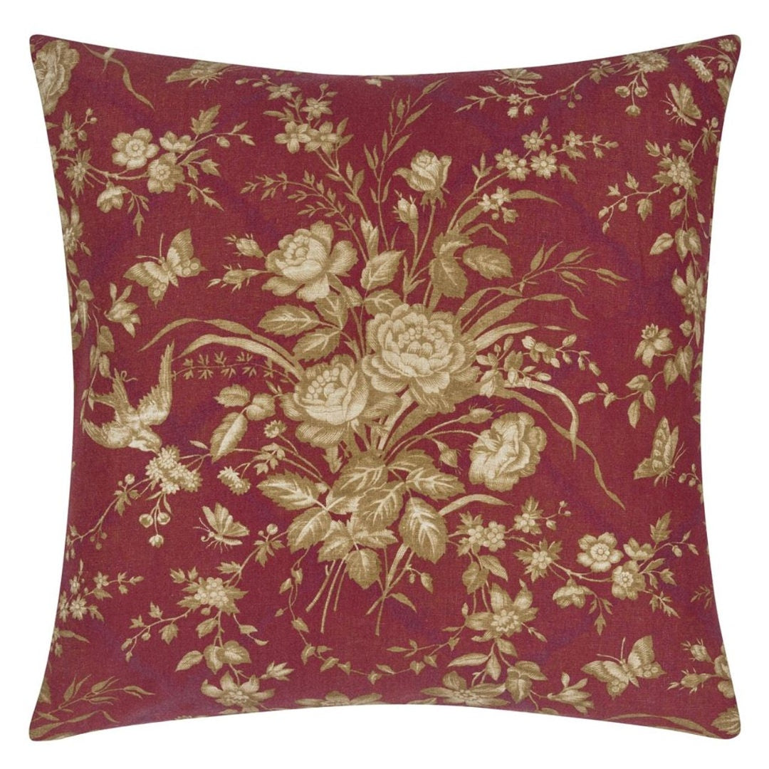Ralph Lauren | Eliza Floral Sunbaked Red Cushion & Insert | 55x55cm-Suzie Anderson Home