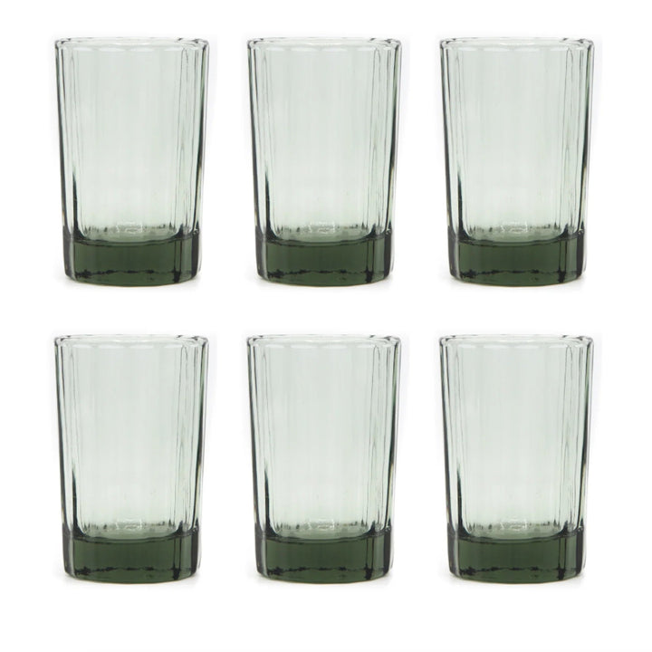 Reed Water Glass | Hand Pressed Recycled Glass | Smokey Green - Suzie Anderson Home