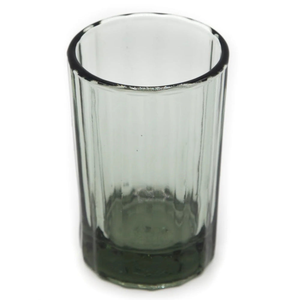 Reed Water Glass | Hand Pressed Recycled Glass | Smokey Green - Suzie Anderson Home
