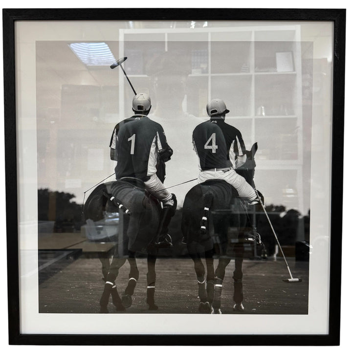 Polo Riders Wall Art | Paper 2030 | Black Box Frame with a White Border | 57.4 x 57.4cm