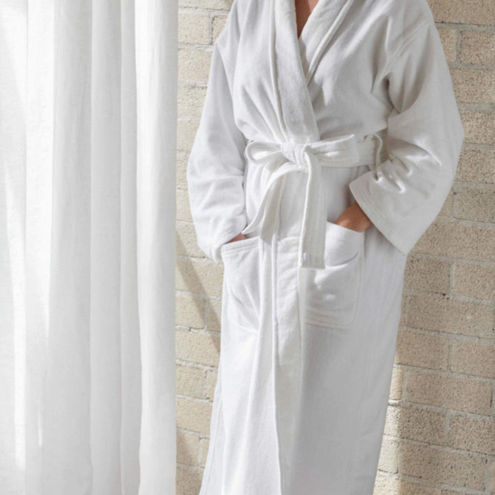 Resort White Velour Bathrobe - Suzie Anderson Home