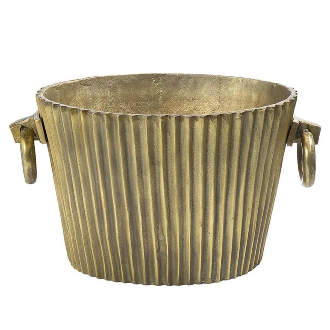 Ribbed Oval Ice Bucket | Dark Brass - Suzie Anderson Home