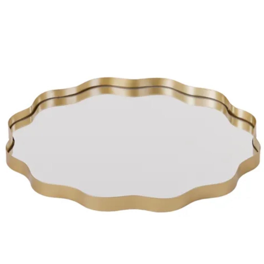 Ripple Mirrored Tray | Gold 35cm - Suzie Anderson Home