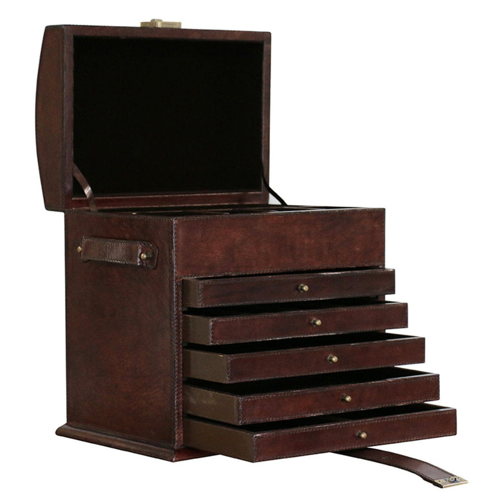 Ritz Grande Leather Jewellery Organiser | Dark Brown-Suzie Anderson Home