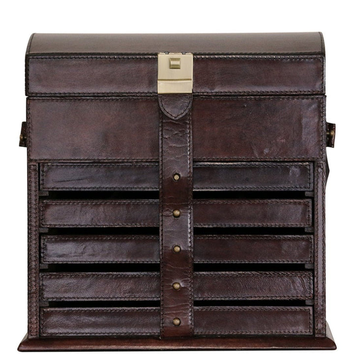 Ritz Grande Leather Jewellery Organiser | Dark Brown - Suzie Anderson Home