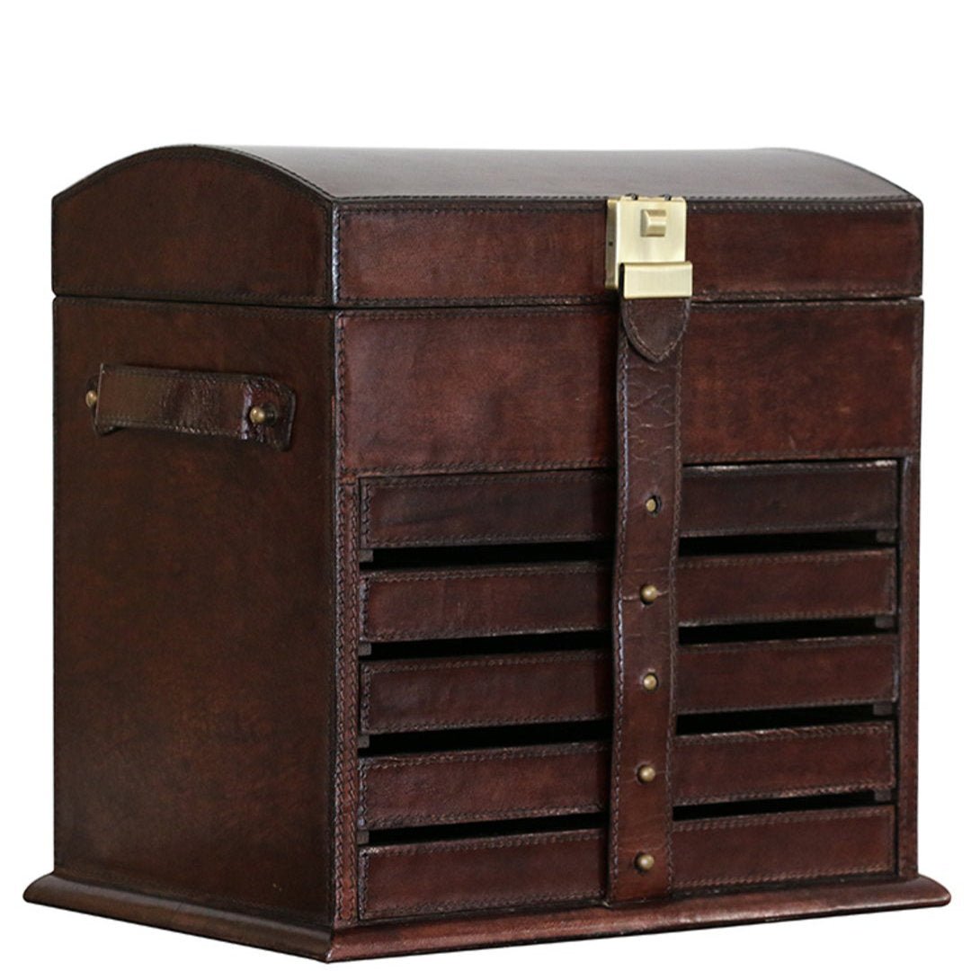 Ritz Grande Leather Jewellery Organiser | Dark Brown - Suzie Anderson Home