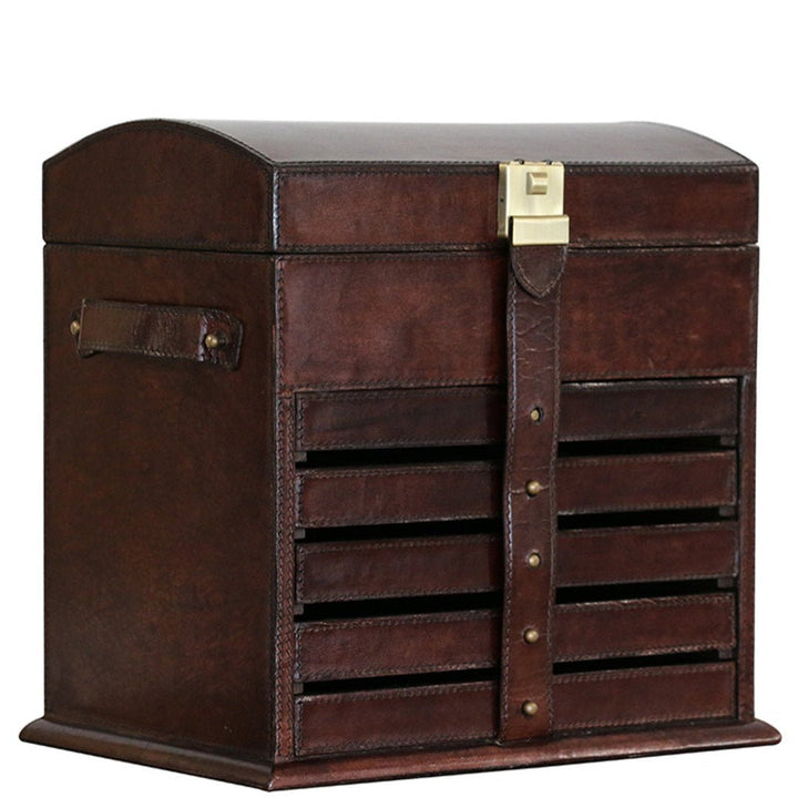 Ritz Grande Leather Jewellery Organiser | Dark Brown - Suzie Anderson Home