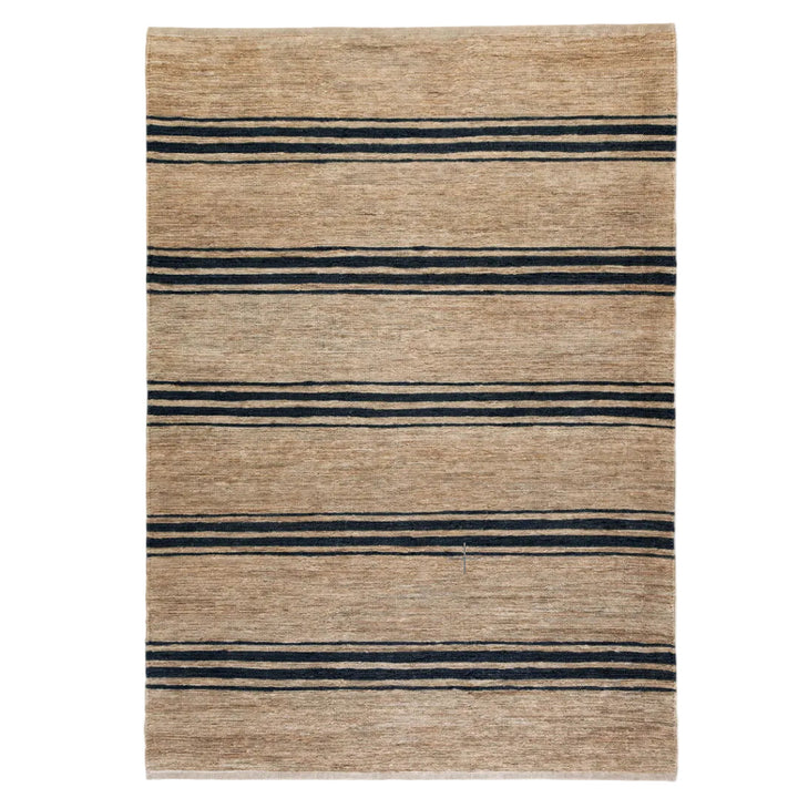 Armadillo | Ticking Stripe River Rug | Natural & Indigo Jute