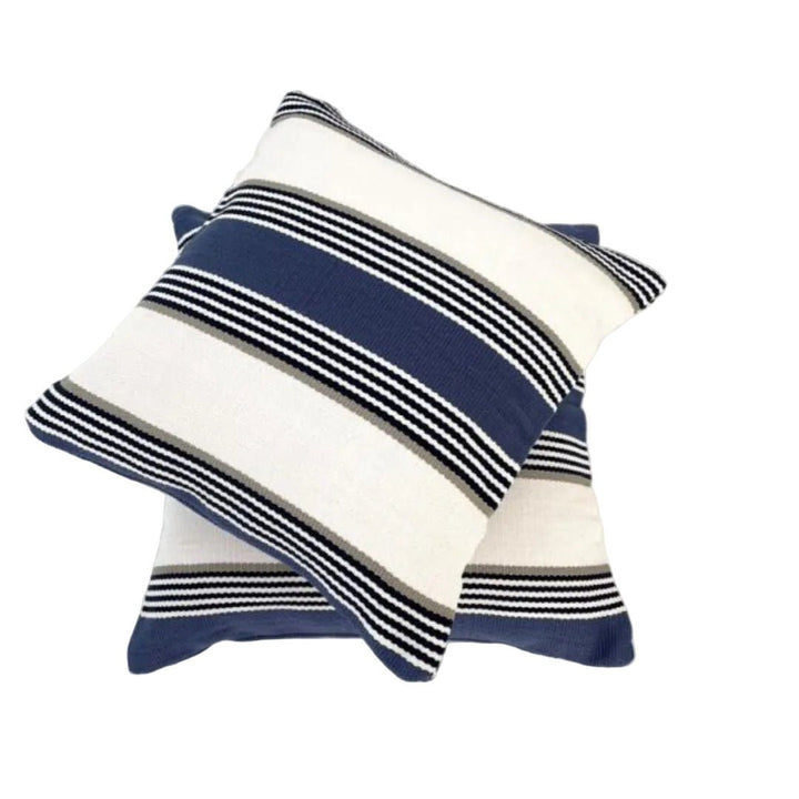 Riviera Blue | Outdoor Cushion Cover &amp; Poly Insert | 60x60cm (BOWRAL) - Suzie Anderson Home