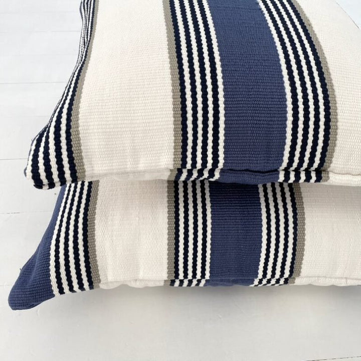 Riviera Blue | Outdoor Cushion Cover &amp; Poly Insert | 60x60cm (BOWRAL) - Suzie Anderson Home