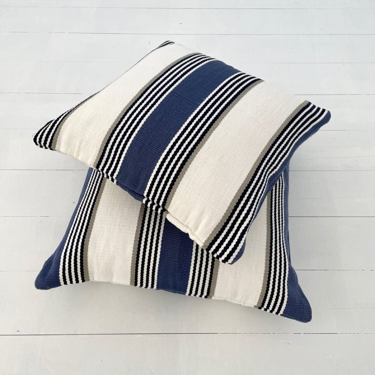 Riviera Blue | Outdoor Cushion Cover & Poly Insert | 60x60cm (BOWRAL) - Suzie Anderson Home