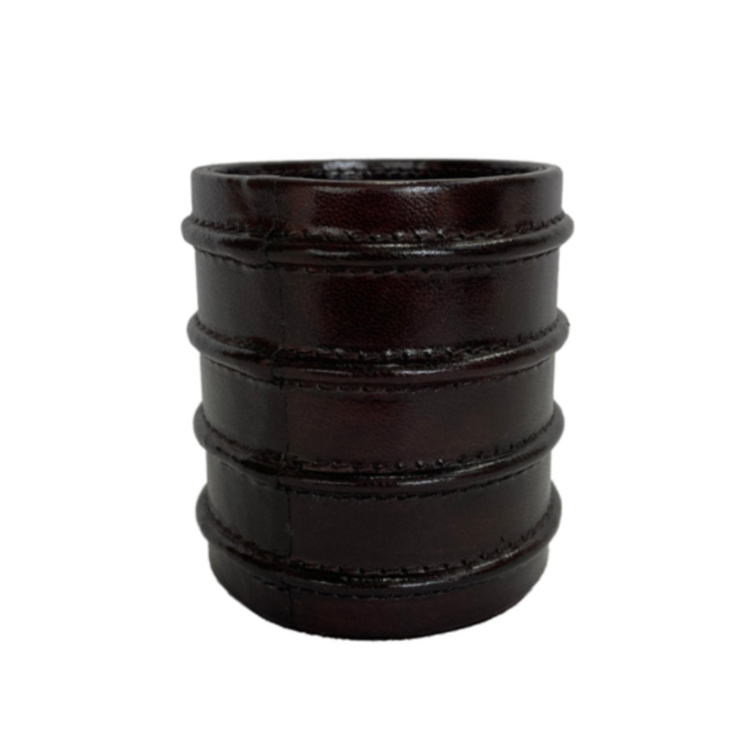 Round Leather Pen Holder | Dark - Suzie Anderson Home