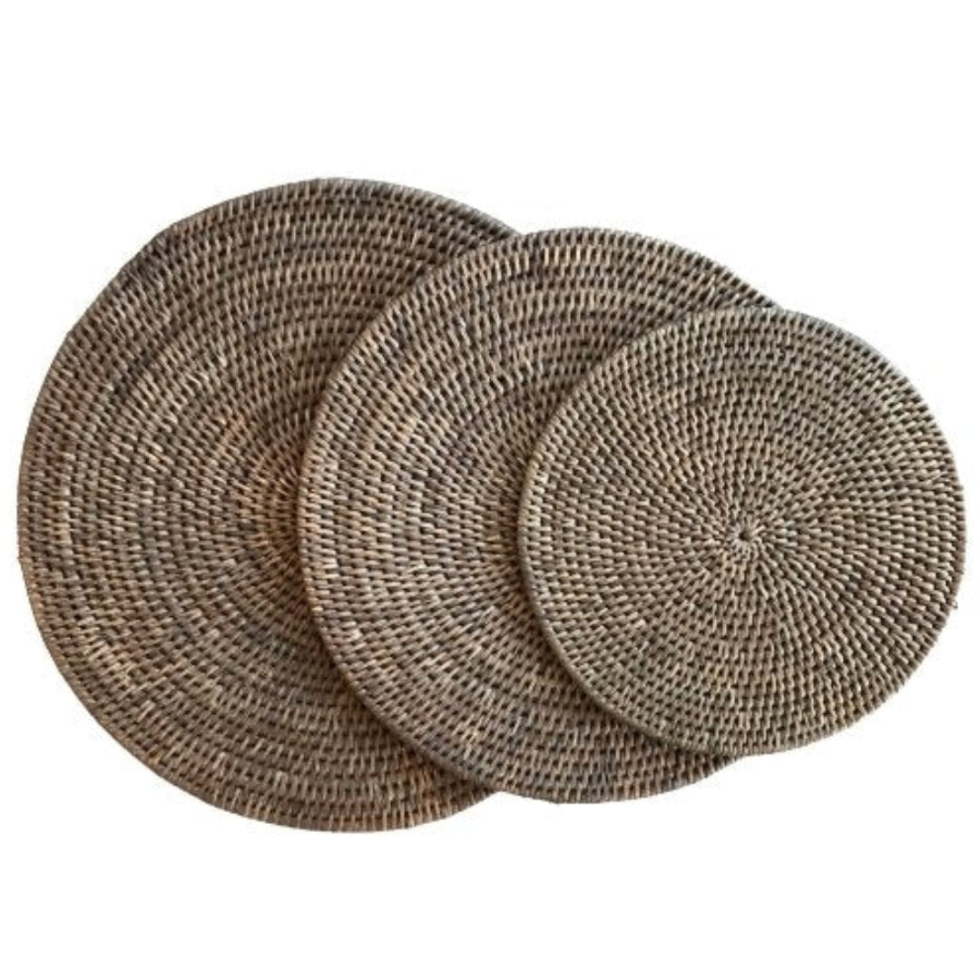 Round Rattan Placemat | Old Grey-Suzie Anderson Home