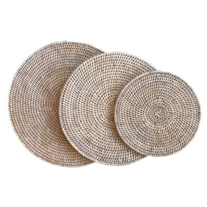 Round Rattan Placemat | White Wash-Suzie Anderson Home