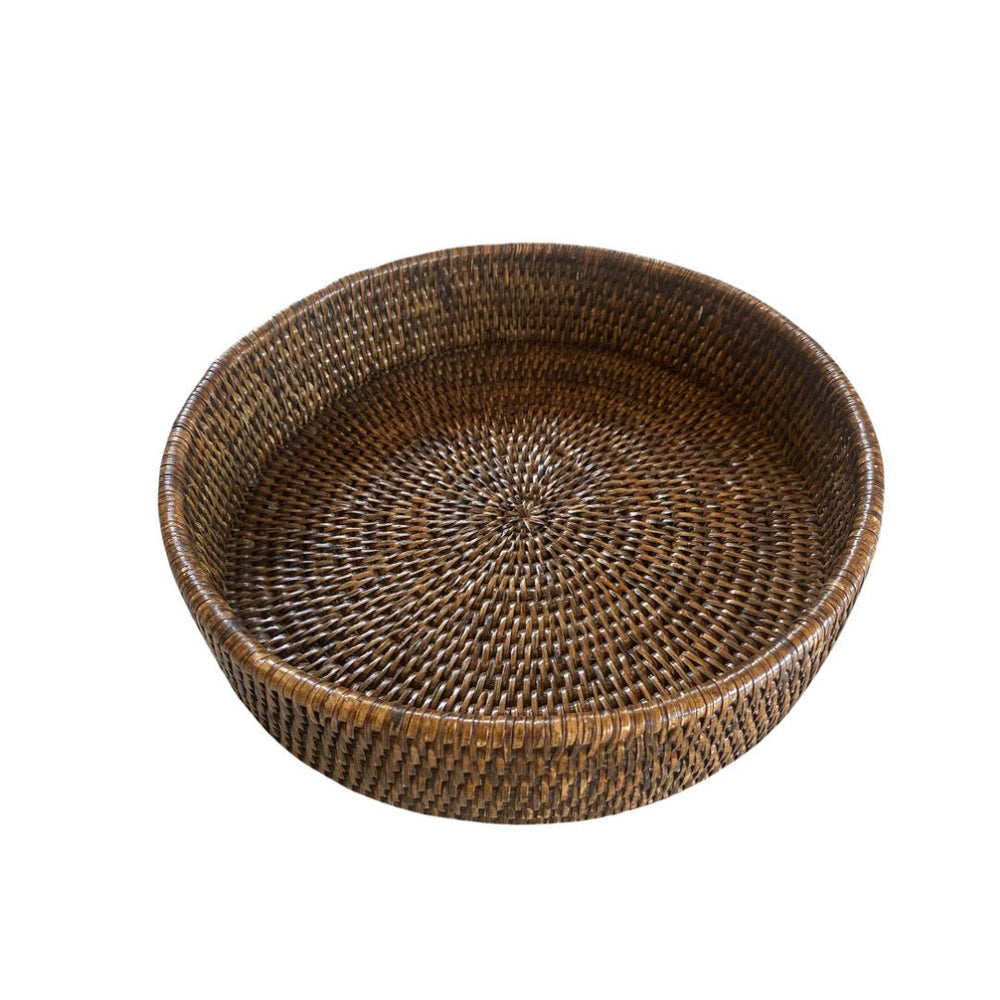 Round Rattan Tray | Antique Brown | SMALL SIZES - Suzie Anderson Home