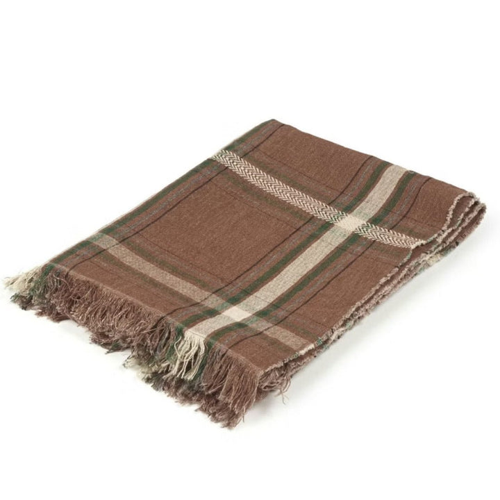 Rowan Check Linen Multi - Purpose Throw / Scarf / Curtain / Tablecloth | 140 × 180 cm - Suzie Anderson Home