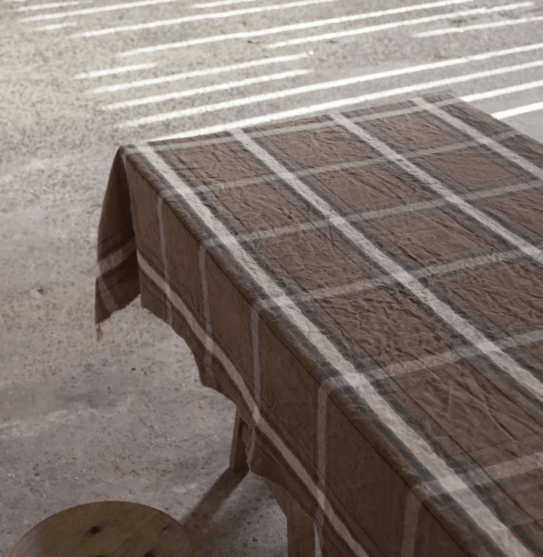 Rowan Check Linen Multi - Purpose Throw / Scarf / Curtain / Tablecloth | 140 × 325 cm - Suzie Anderson Home