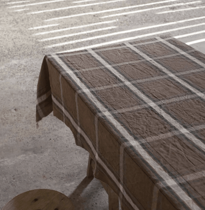 Rowan Check Linen Multi - Purpose Throw / Scarf / Curtain / Tablecloth | 140 × 325 cm - Suzie Anderson Home