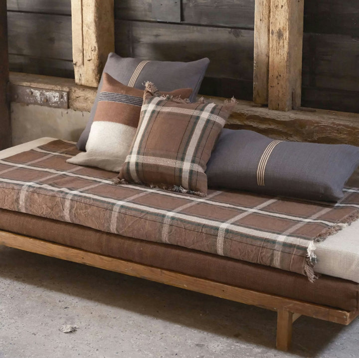 Rowan Check Cushion Cover | Linen | 63x63cm