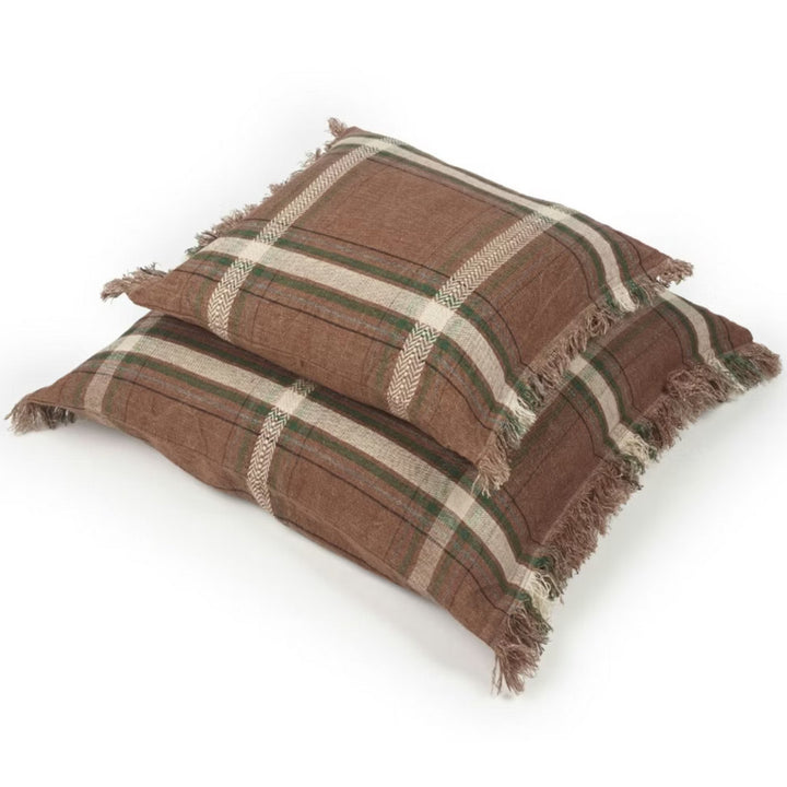 Rowan Check Cushion Cover | Linen | 44x44cm