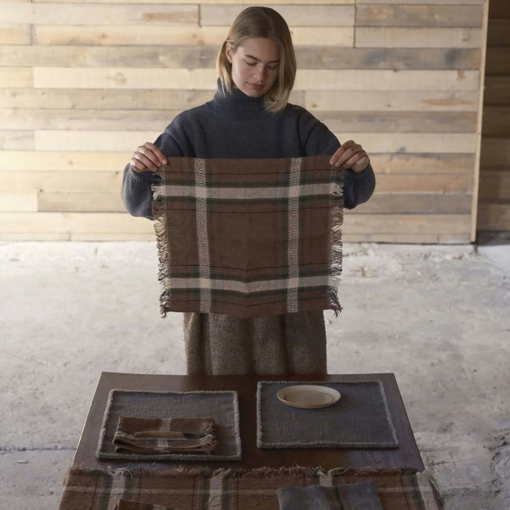 Rowan Check Belgian Linen Napkins | 43 x 43cm | SET OF 6