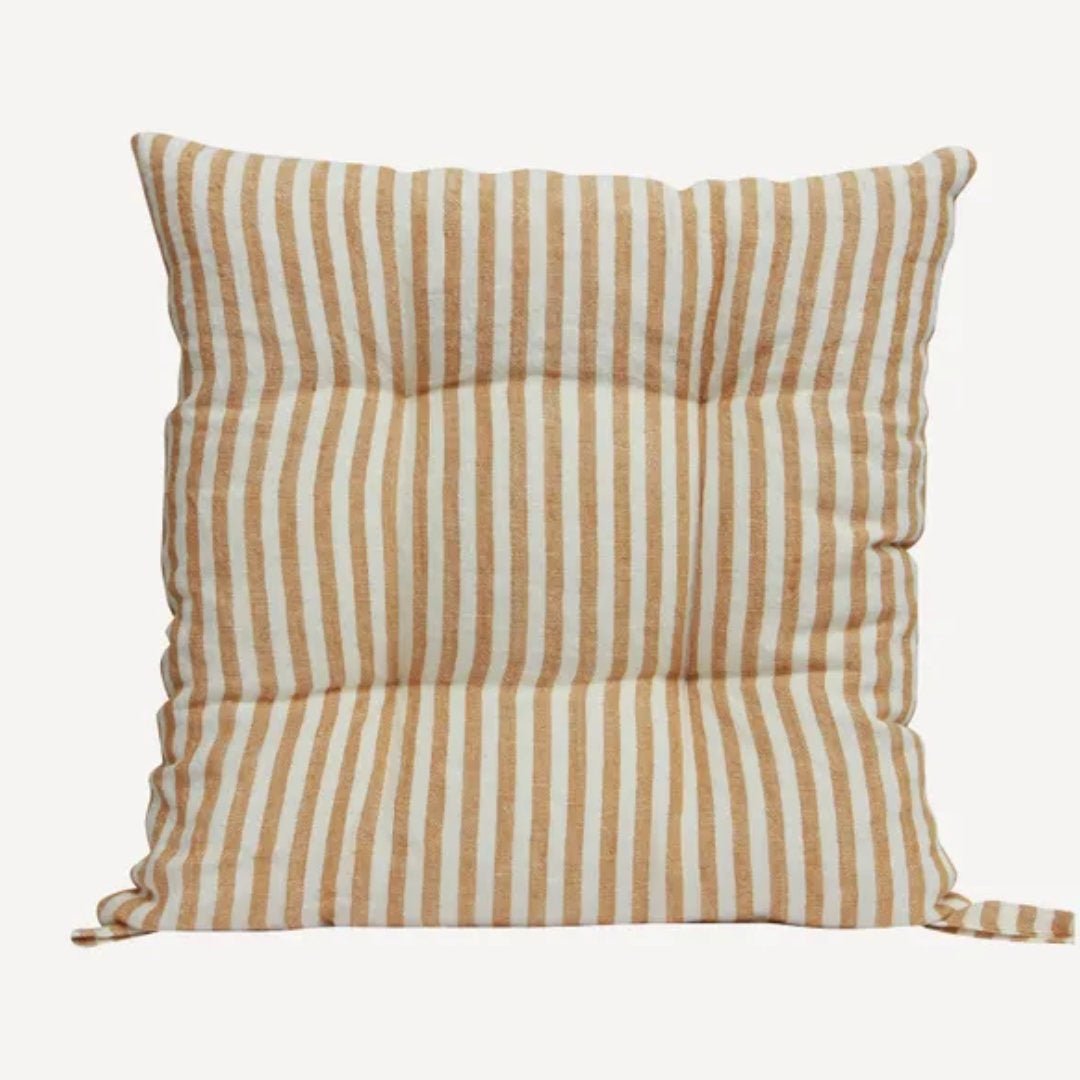 Rust Striped Chair Pad Cushion - Suzie Anderson Home