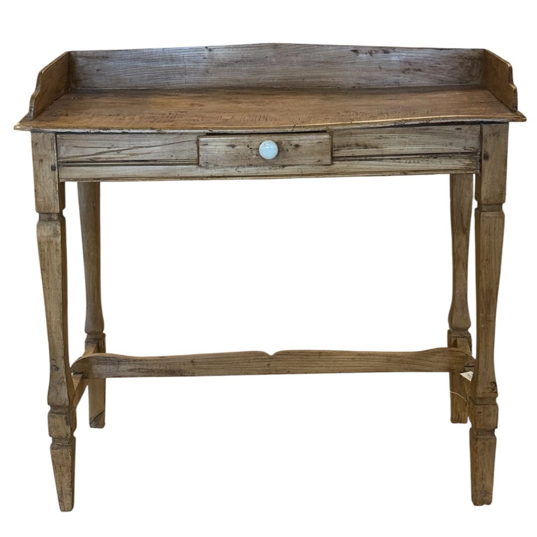 Rustic Pine Gallery Back Side Table with Drawer | 85Hx95Wx40Dcm - Suzie Anderson Home