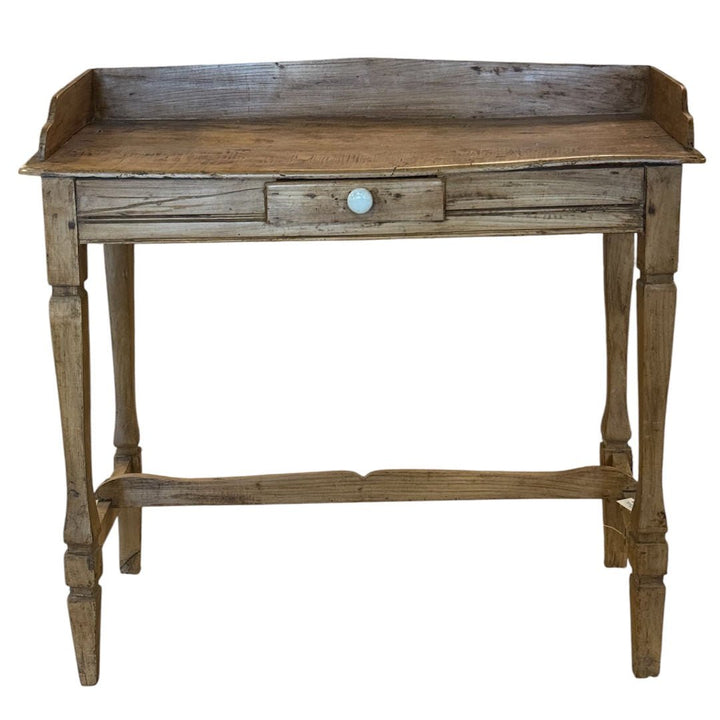 Rustic Pine Gallery Back Side Table with Drawer | 85Hx95Wx40Dcm - Suzie Anderson Home