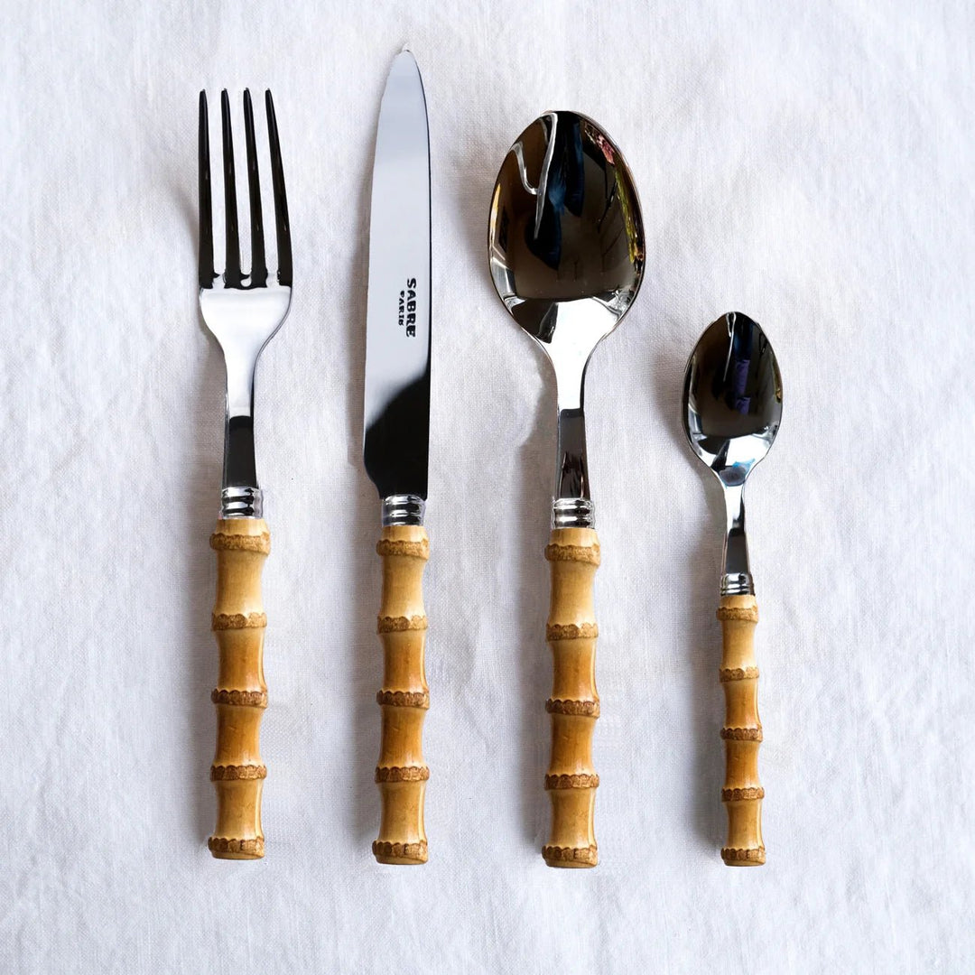 Sabre | Panda | Light Bamboo | 4piece set, for 6 places (total 24 cutlery pieces) - Suzie Anderson Home