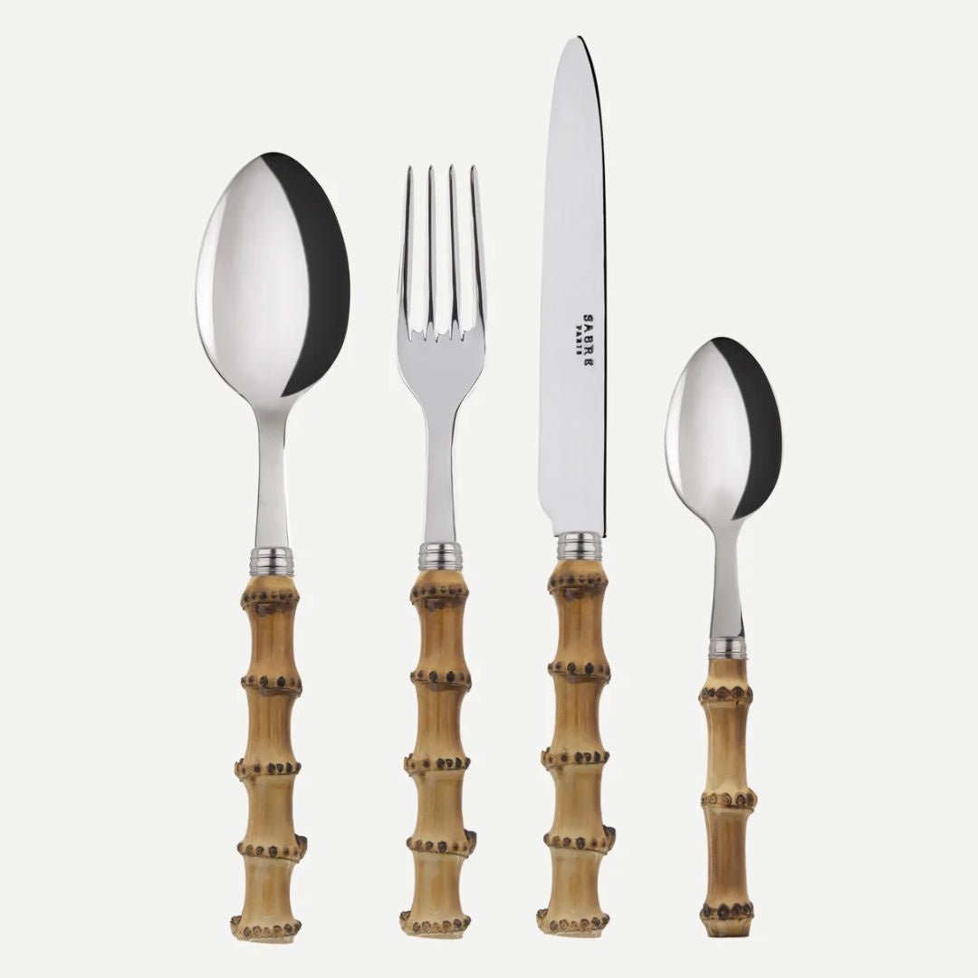 Sabre | Panda | Light Bamboo | 4piece set, for 8 places (total 32 cutlery pieces) - Suzie Anderson Home