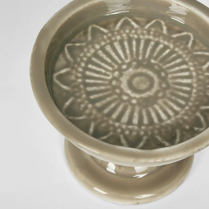 Salerno Enamel Candle Stand | Taupe - Suzie Anderson Home