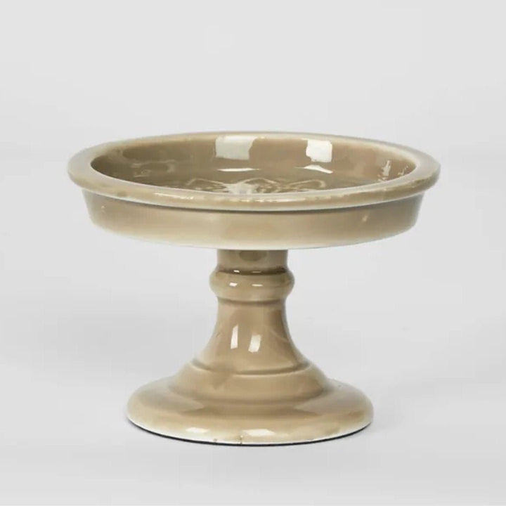 Salerno Enamel Candle Stand | Taupe - Suzie Anderson Home