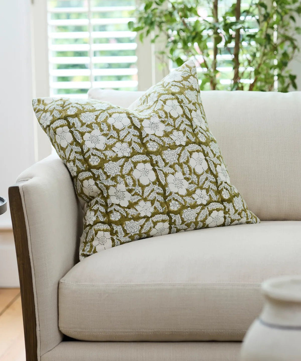 Salta Floral Cushion Cover | Chartreuse | 50x50cm - Suzie Anderson Home