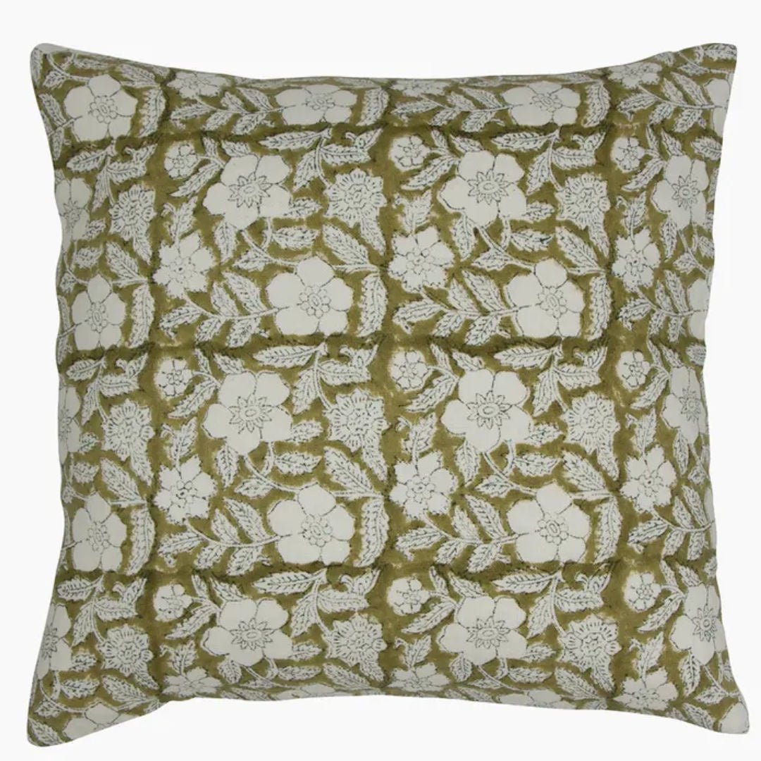Salta Floral Cushion Cover | Chartreuse | 50x50cm - Suzie Anderson Home