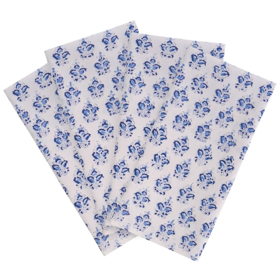 Sanganer Azure napkins | Set of 4 - Suzie Anderson Home