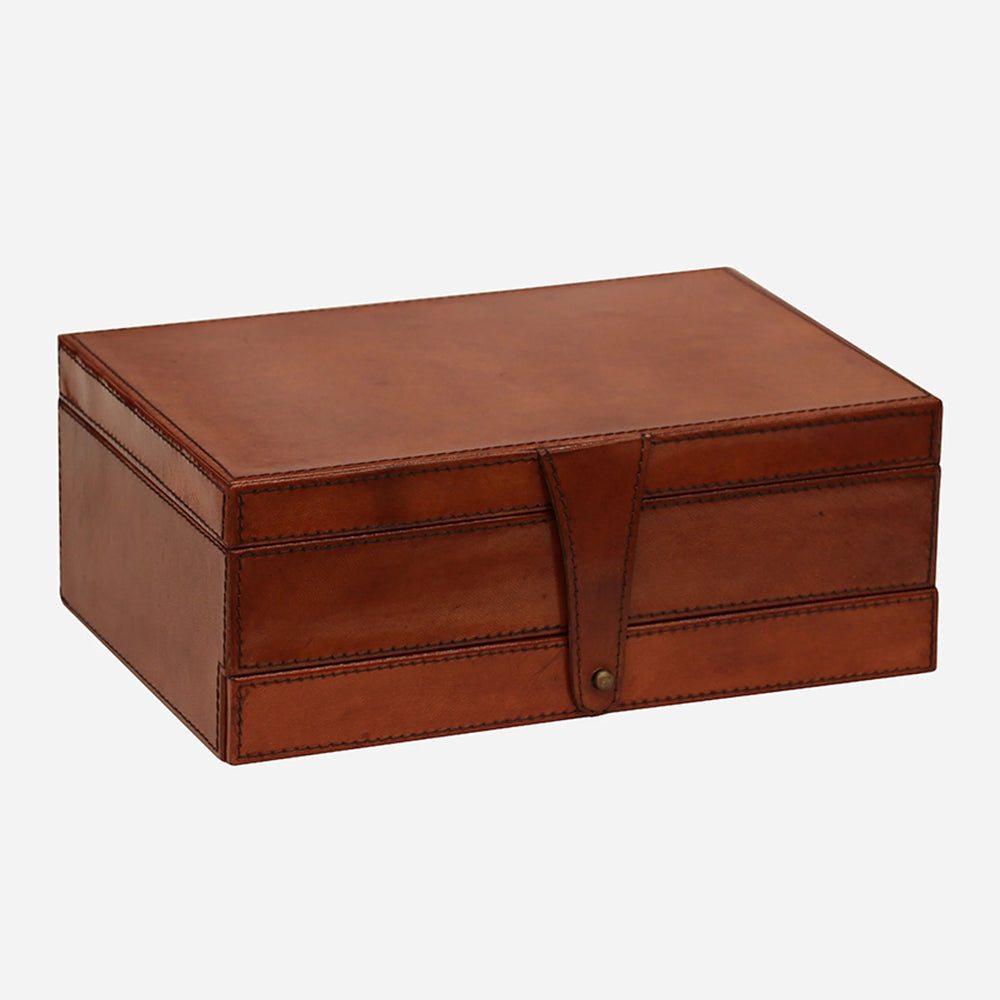 Savoy Leather Jewellery Box with Drawer - Suzie Anderson Home