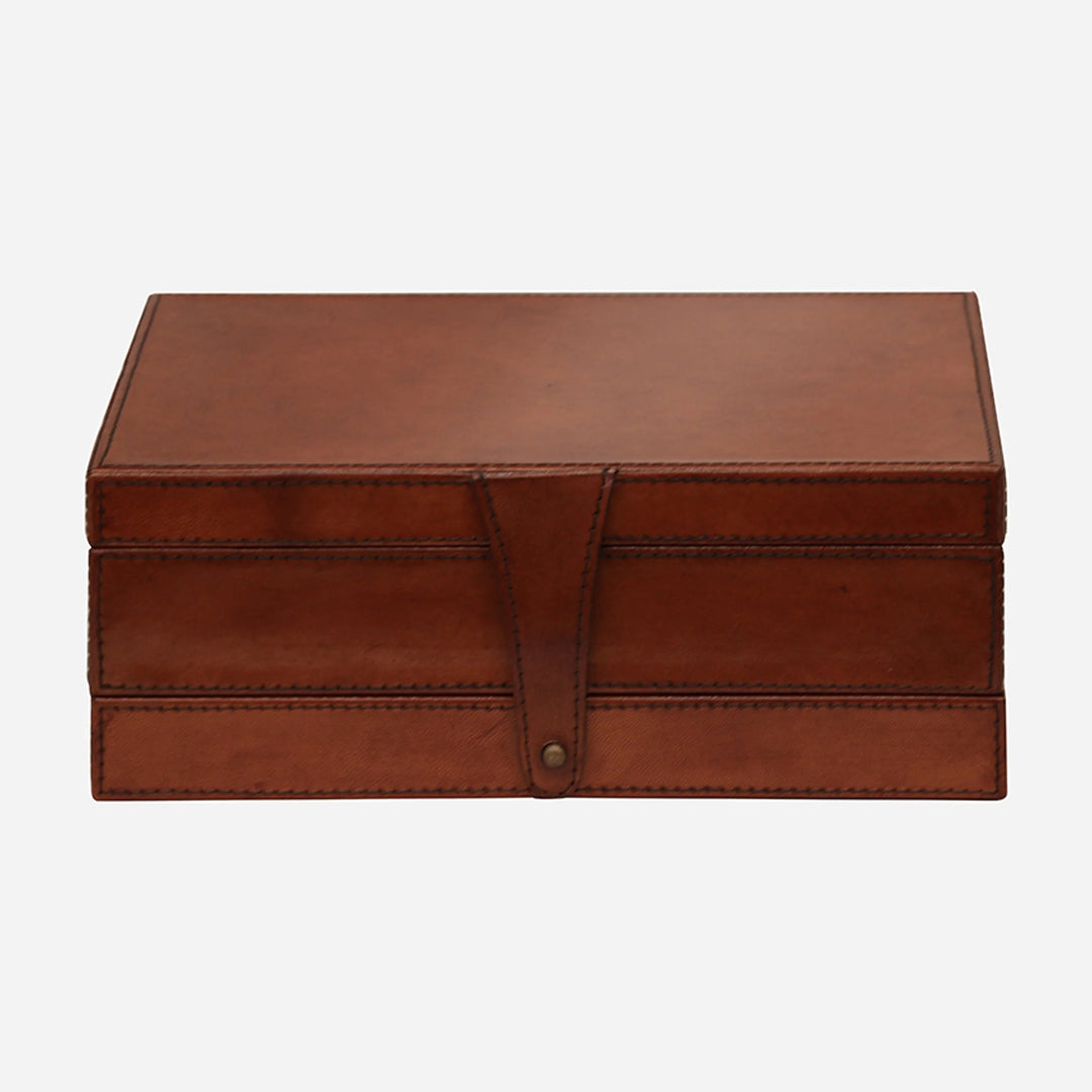 Savoy Leather Jewellery Box with Drawer - Suzie Anderson Home
