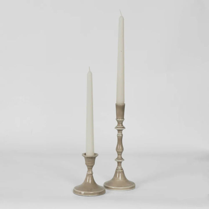 Sax Enamel Candle Stand | Taupe - Suzie Anderson Home