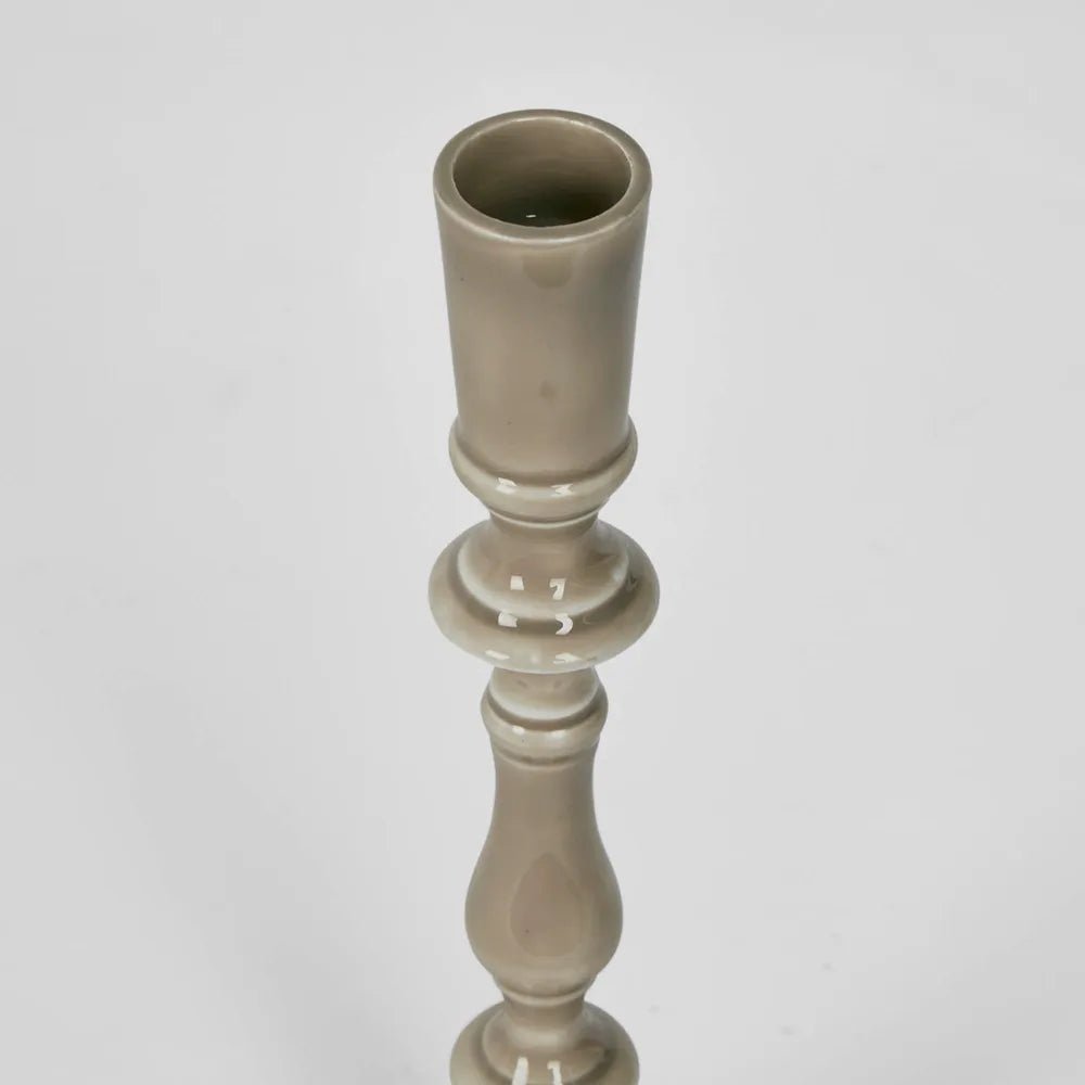 Sax Enamel Candle Stand | Taupe - Suzie Anderson Home